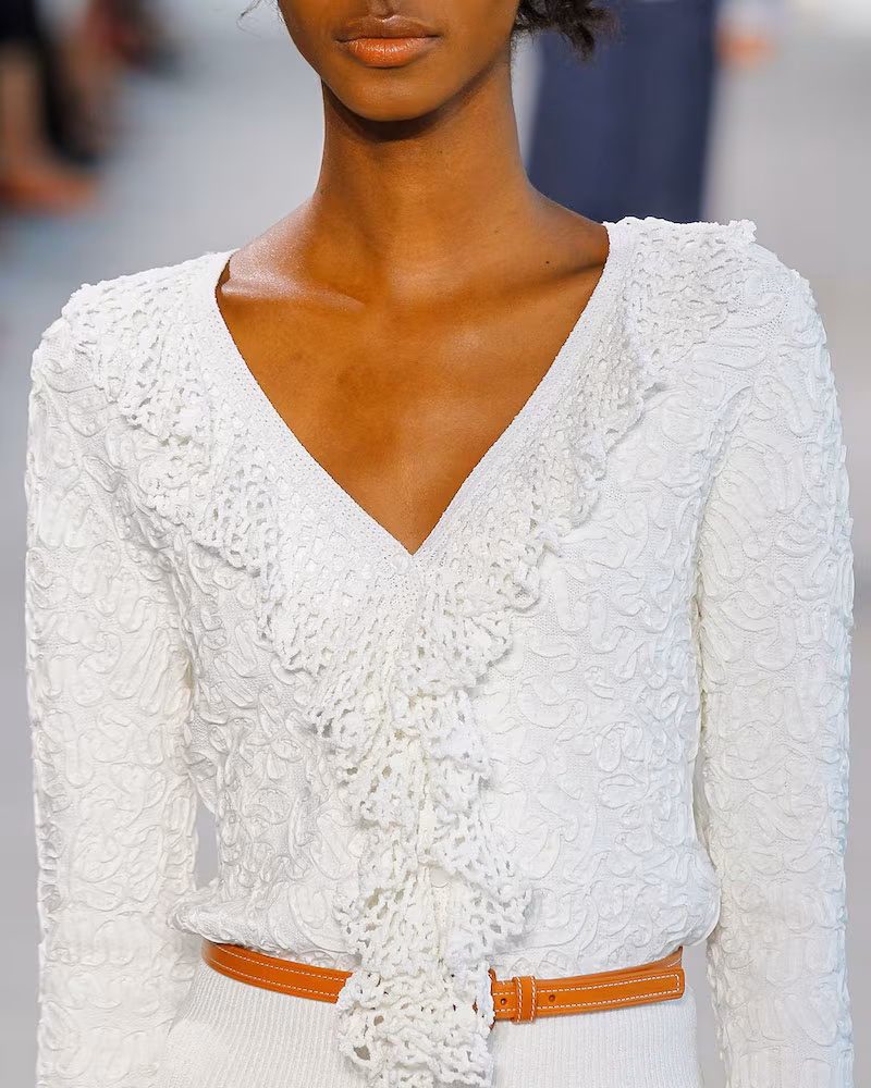 Michael Kors Crochet-Trim Soutache-Embroidered Top