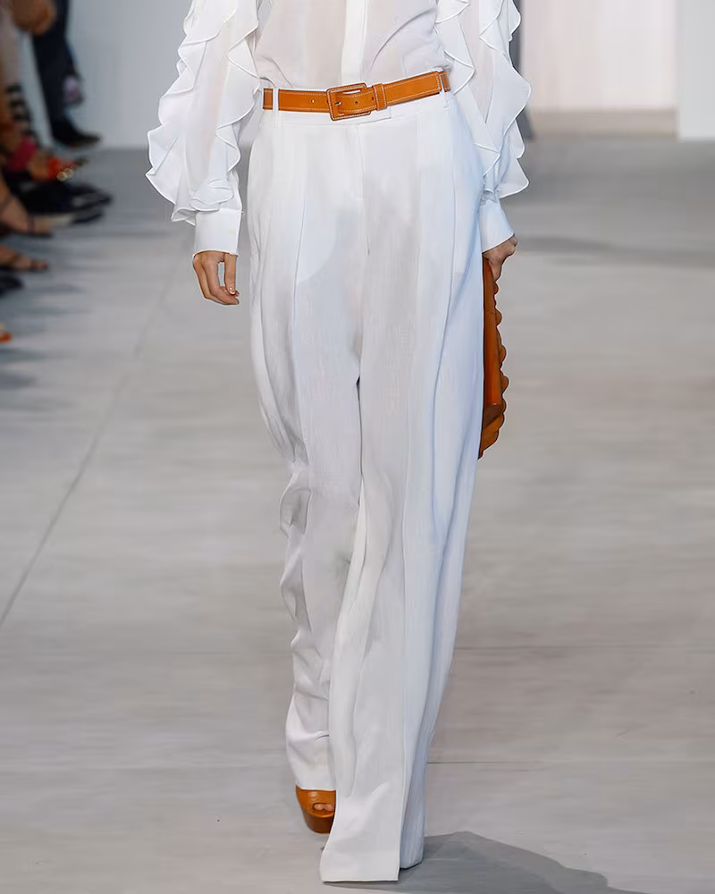 Michael Kors Linen Palazzo Trousers