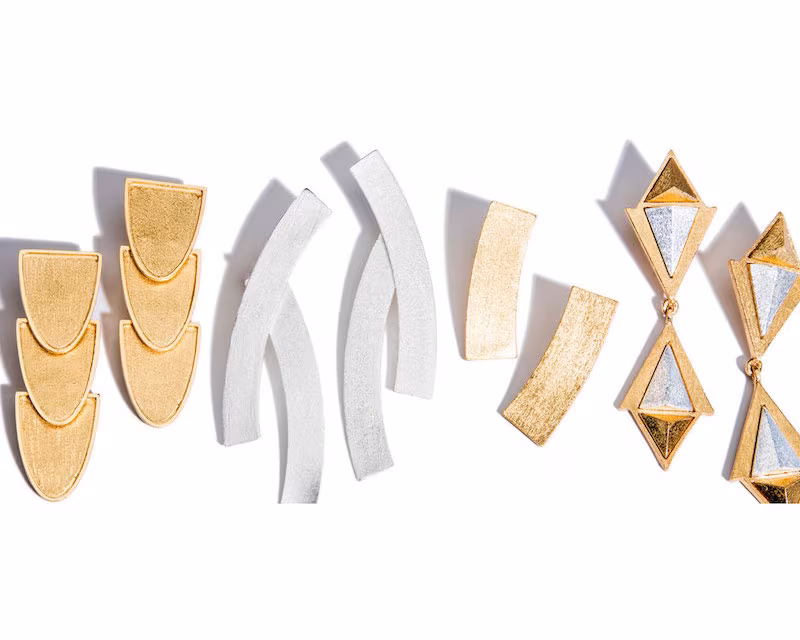 Stephanie Kantis Heraldry Row 24k Gold-Plated Bronze Earrings