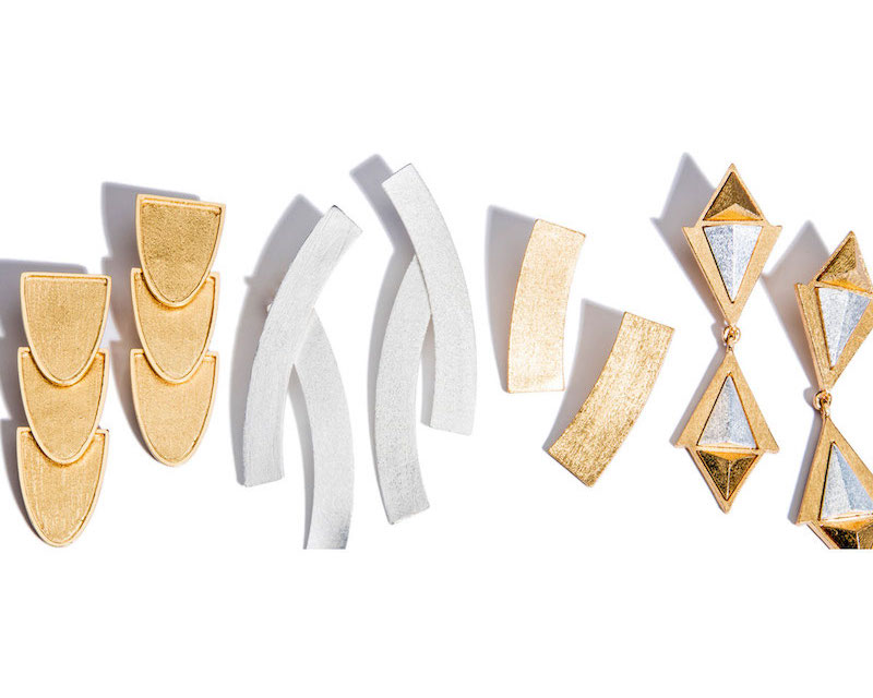 Stephanie Kantis Heraldry Row 24k Gold-Plated Bronze Earrings