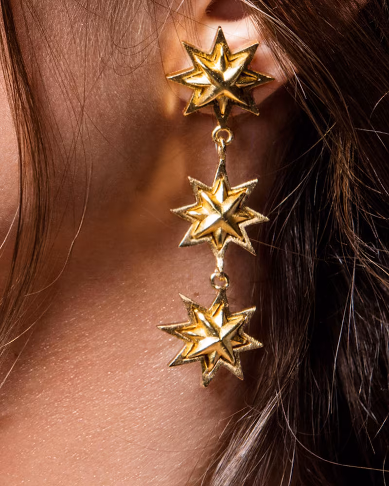 Stephanie Kantis Triple Starburst Drop Earrings