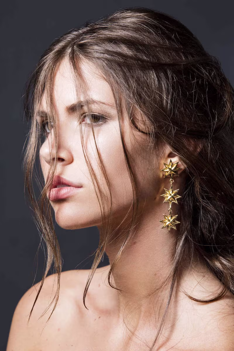 Stephanie Kantis Triple Starburst Drop Earrings 