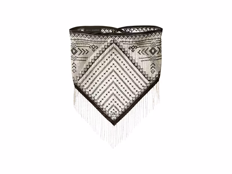 Steve Madden Metal Fringe Triangle Neck Handkerchief