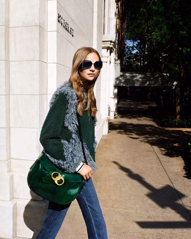 Tory Burch Gemini Link Patent Shoulder Bag
