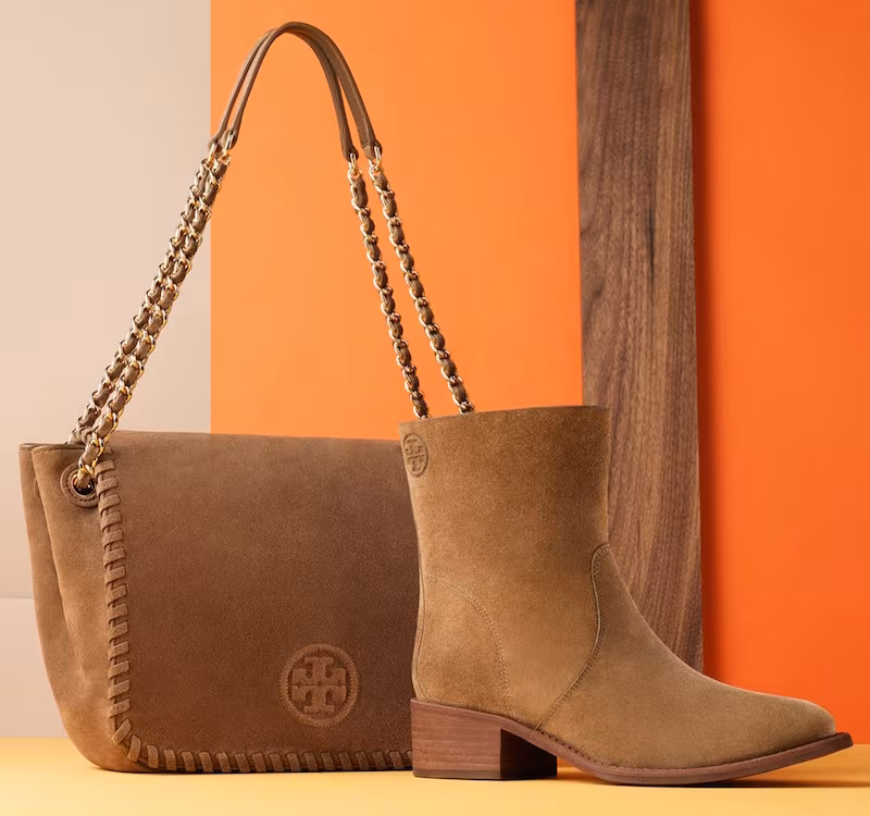 Tory Burch Small Marion Suede Shoulder Bag