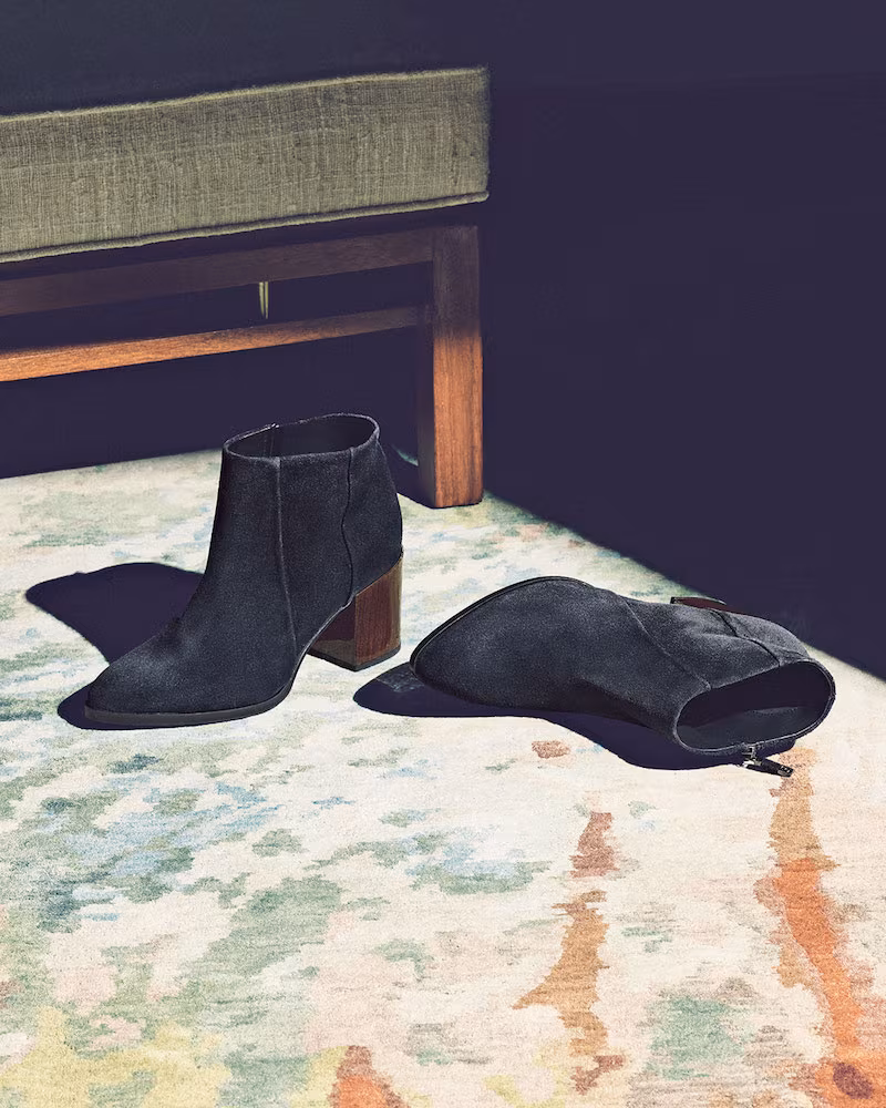 Alberto Fermani Erica Suede Wood-Heel Bootie