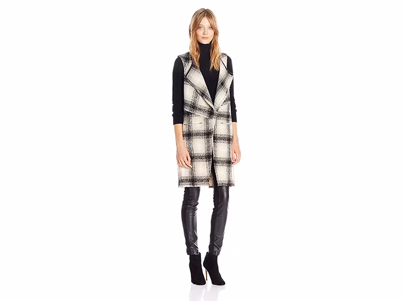 BCBGeneration Long Patched Stripe Vest