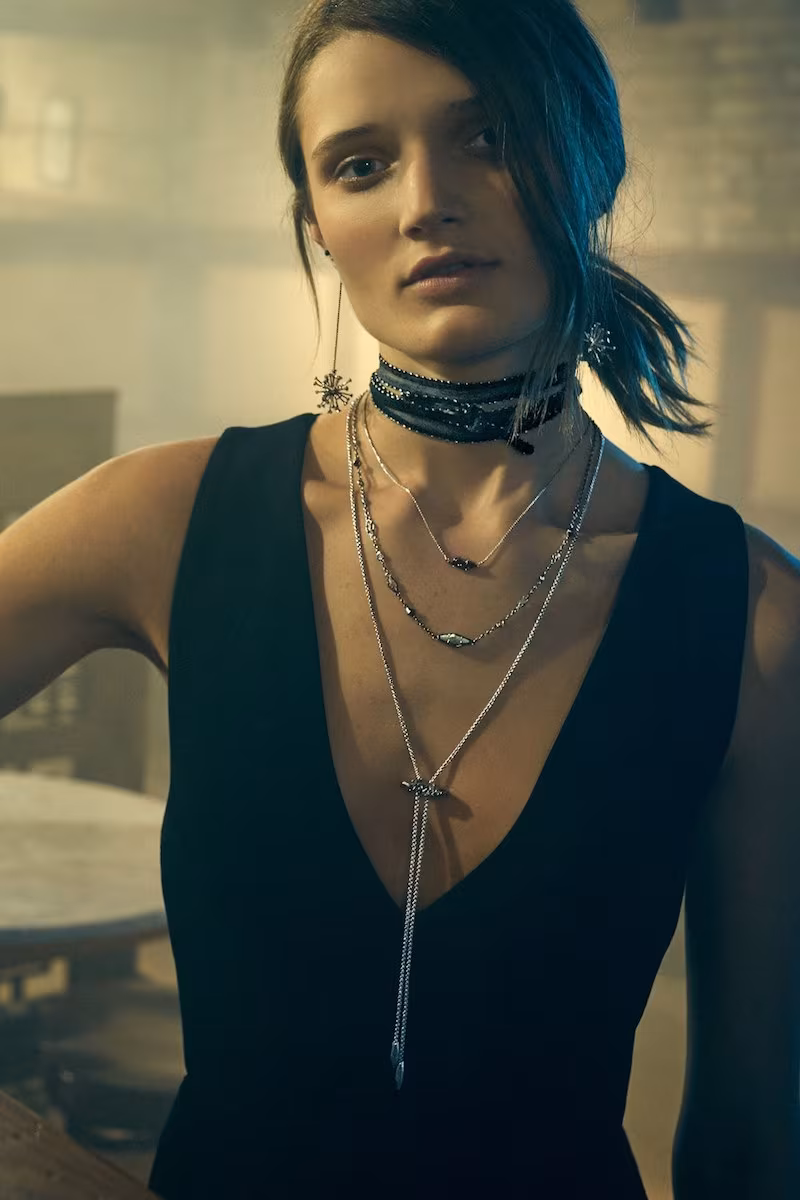 Chan Luu Beaded Chiffon Choker