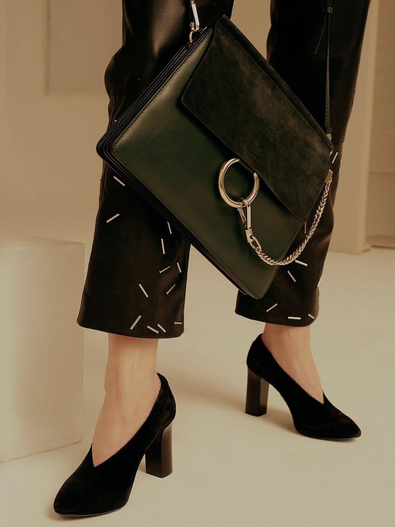 Chloé Faye Medium Leather And Suede Shoulder Bag