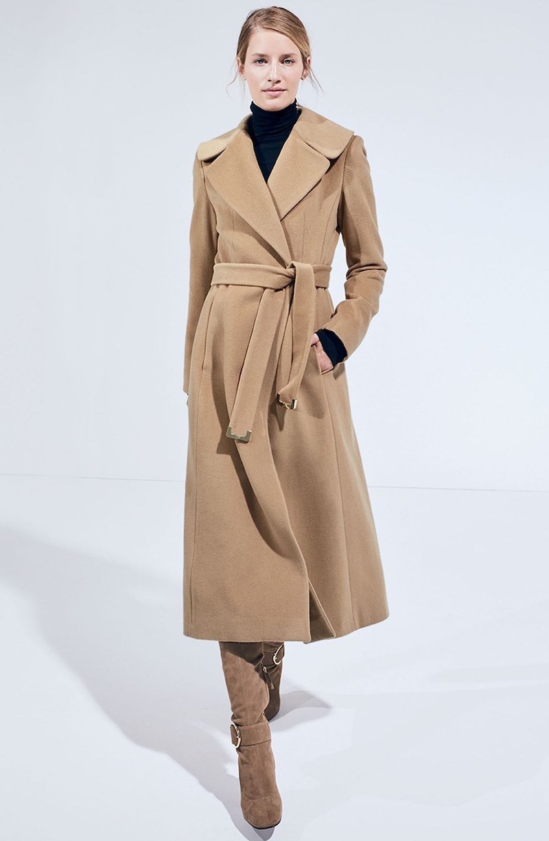 Diane Von Furtstenberg Wool Blend Maxi Wrap Coat