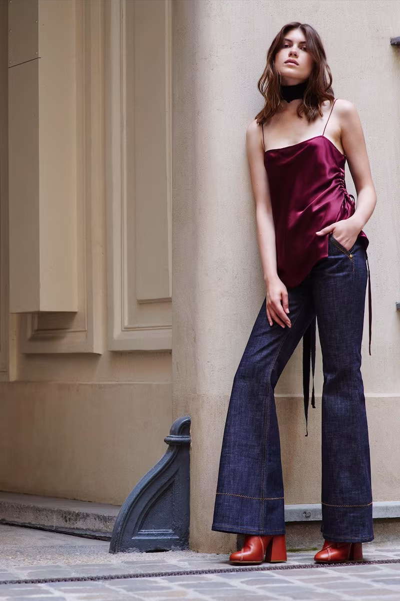 Ellery Leni Ruched-Side Silk-Satin Cami Top