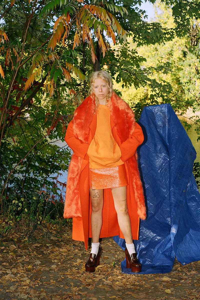 Emilio Pucci Orange Oversized Wool Coat