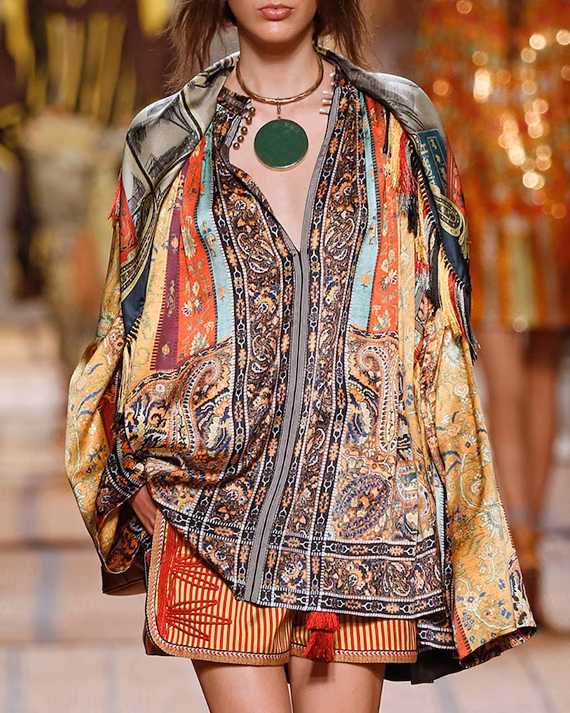 Etro Argan Printed Caftan Top