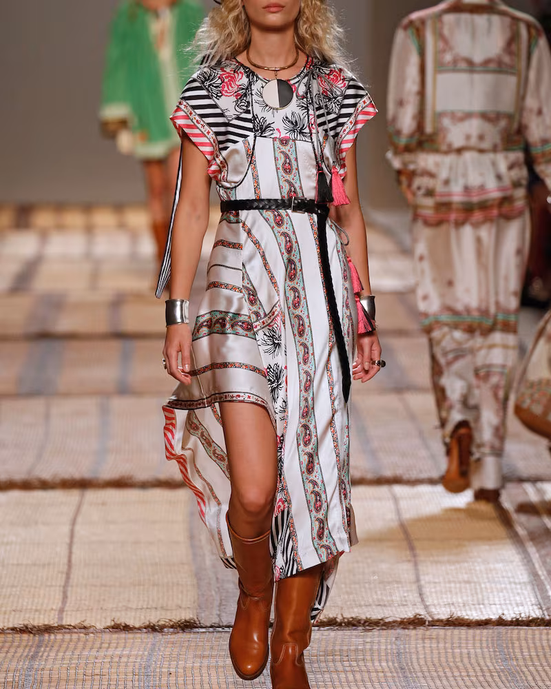Etro Pepper Printed Asymmetric-Hem Dress