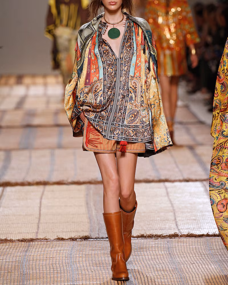 Etro Tangerin Striped Tap Shorts