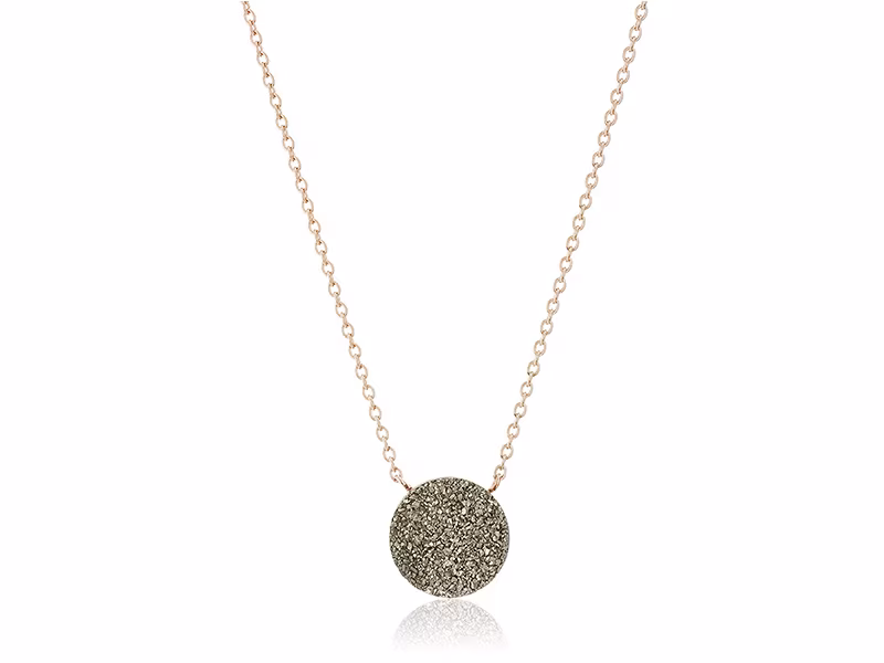 Fossil Shimmer Stone Pendant Necklace