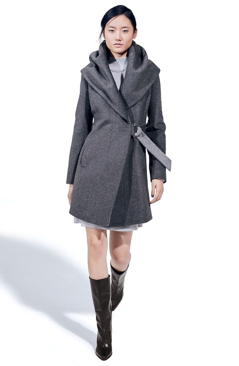 French Connection Wool Blend Wrap Coat