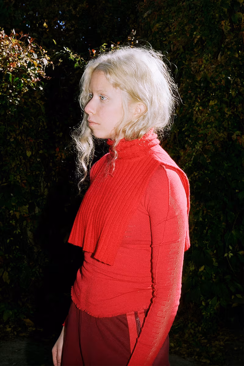 Issey Miyake Red Prism Knit Turtleneck