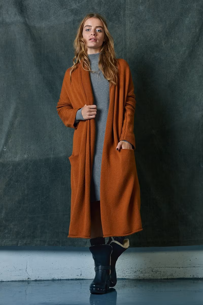 Leith Easy Fit Long Cotton Blend Cardigan