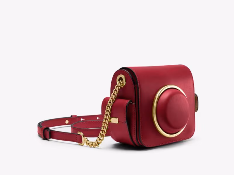 Michael Kors Scout Medium Leather Camera Bag in Cherry