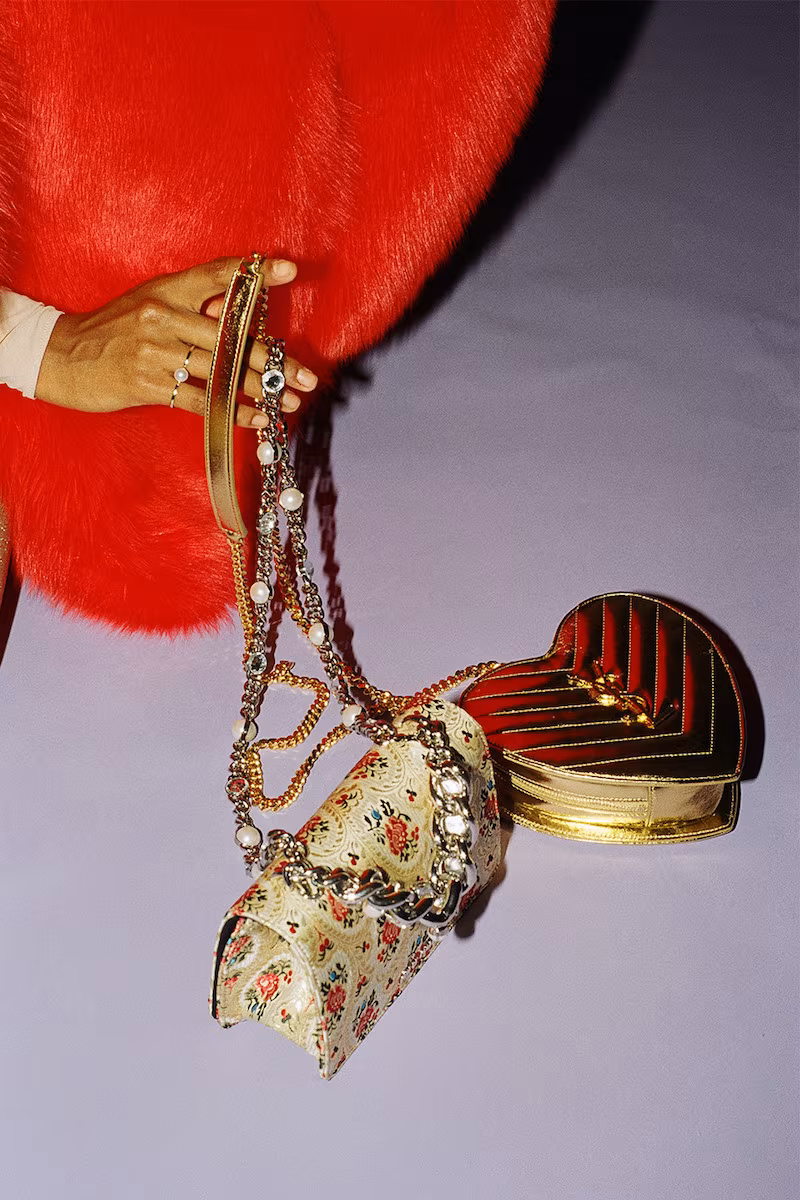 Miu Miu Gold Tapestry Bag