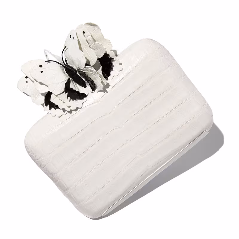 Nancy Gonzalez Butterfly Crocodile Box Clutch Bag