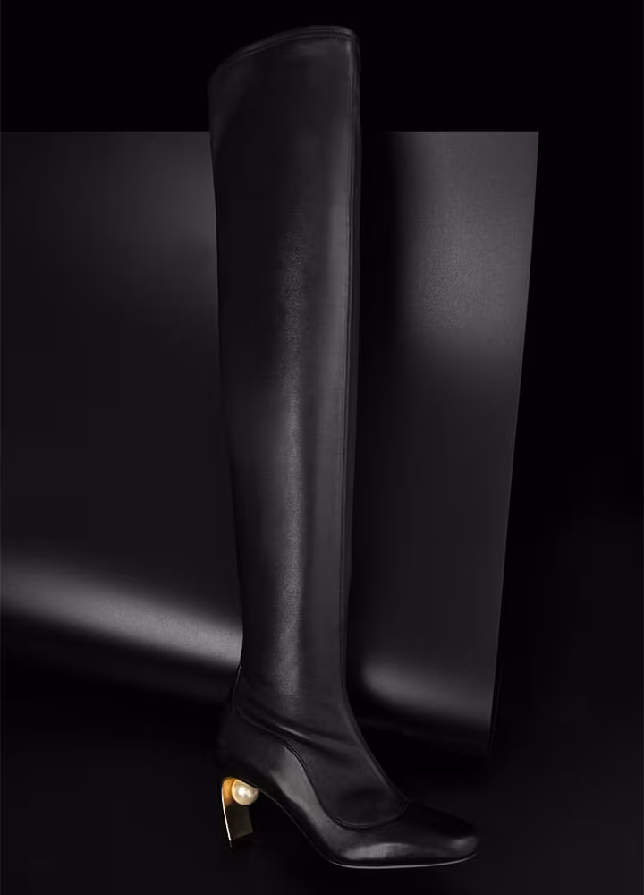 Nicholas Kirkwood Maeva Pearl Leather Over-The-Knee Boots