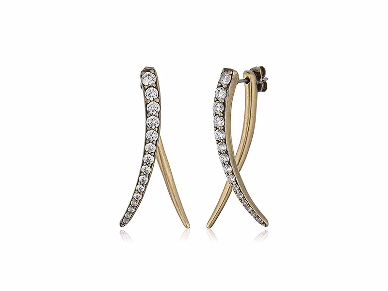 Nicole Miller Artelier Sweet Pea Front Back Curve Drop Earrings