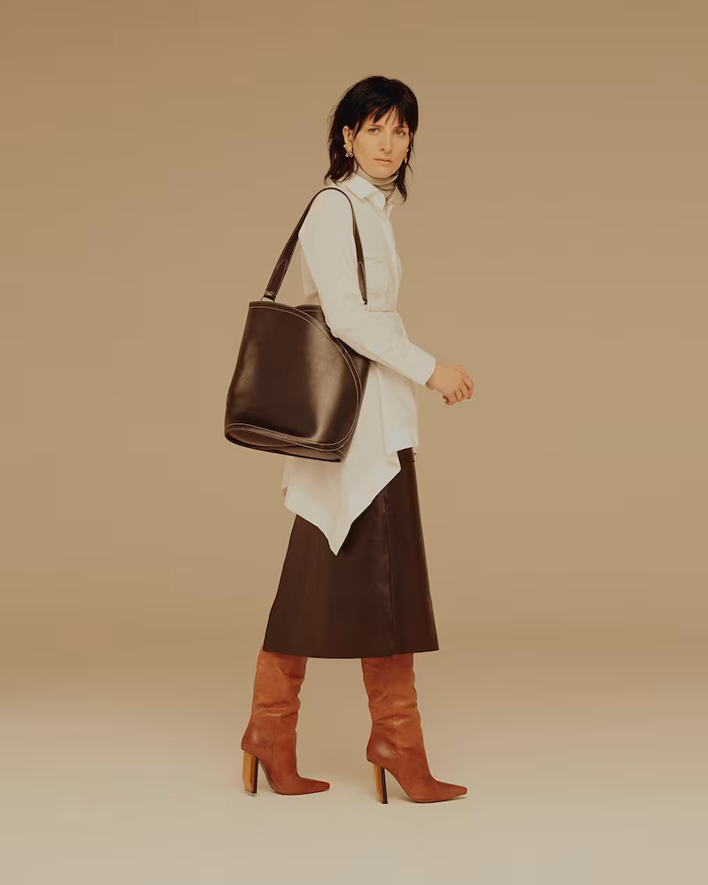Palmer//Harding Extended Waterfall-Hem Cotton-Poplin Shirt