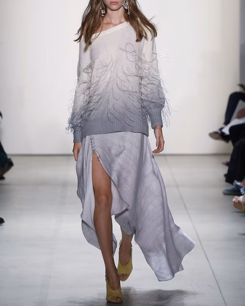 Prabal Gurung Pierced Handkerchief-Hem Skirt