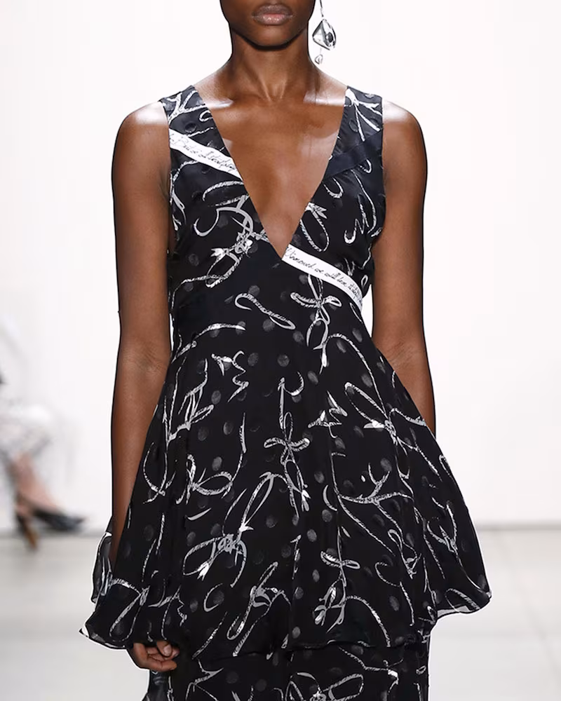 Prabal Gurung Printed Sleeveless V-Neck Peplum Blouse