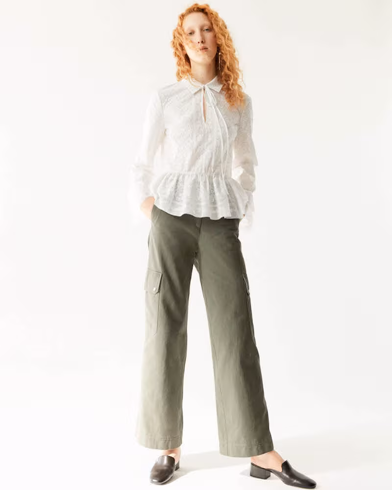 R/R Studio by Robert Rodriguez Cotton Wide-Leg Cargo Pants