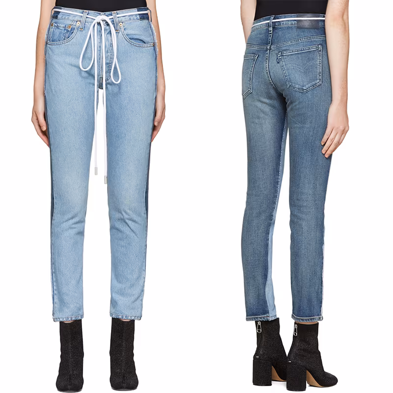 SSENSE Exclusive Levi s Made & Crafted x Off-White Indigo Twig High Slim Join Jeans