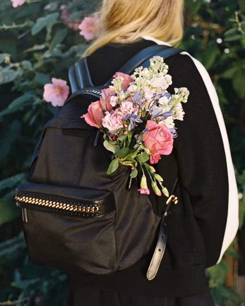 Stella McCartney Black Falabella GO Backpack