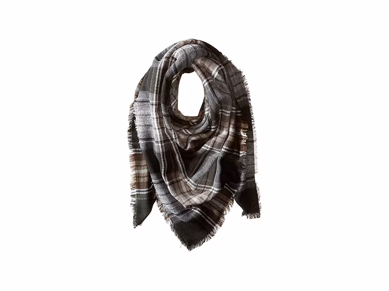 Steve Madden Classic Plaid Square Blanket Wrap