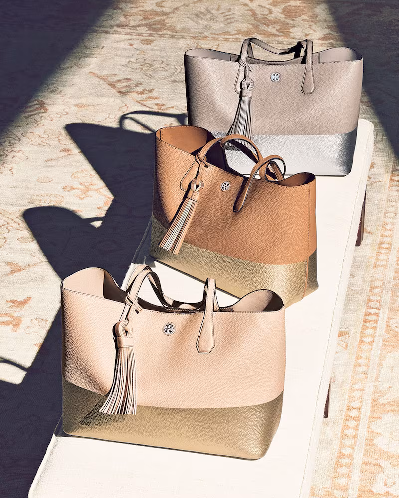 Tory Burch Perry Colorblock Leather Tote Bag