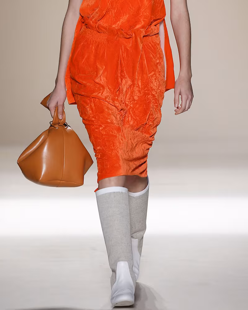 Victoria Beckham Ruched Velvet Pencil Skirt