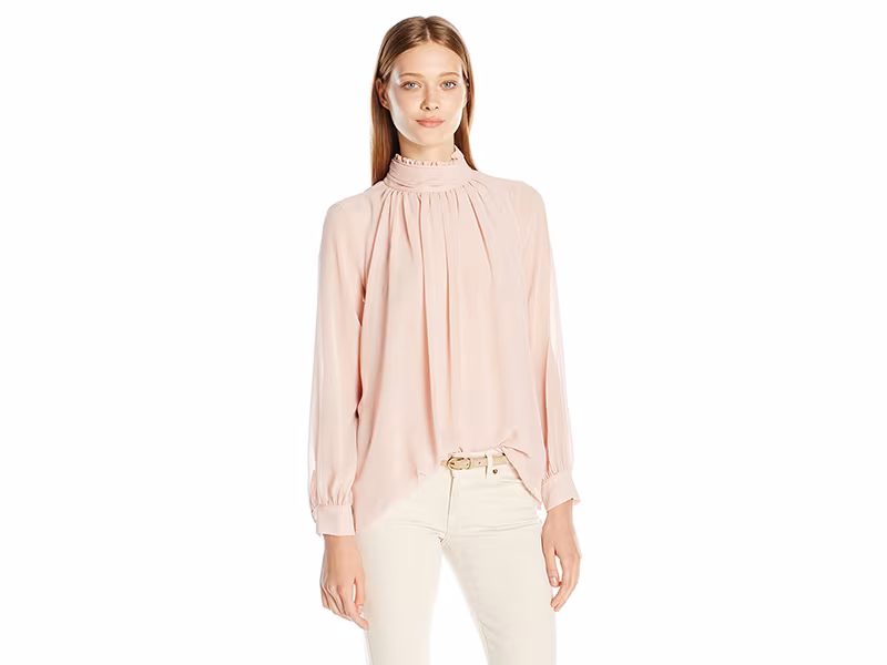 Vince Camuto Long Sleeve Ruffle Neck Blouse