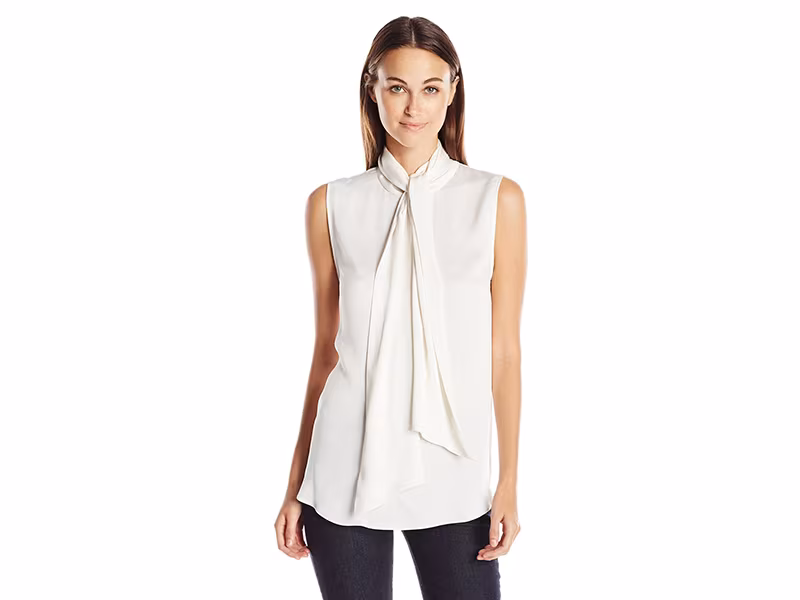 Vince Camuto Sleeveless Bow Neck Blouse