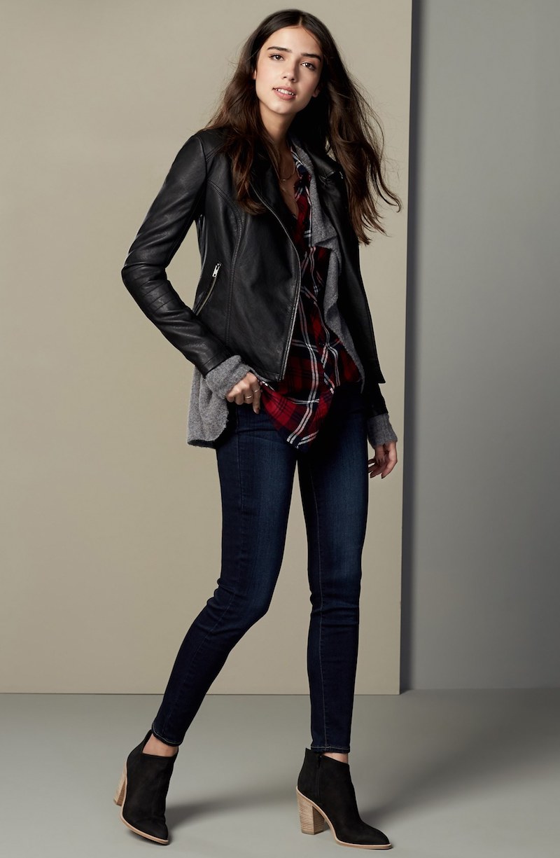 cupcakes and cashmere Sid Faux Leather Moto Jacket