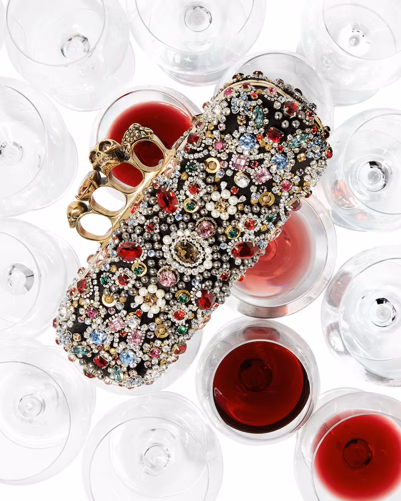 Alexander McQueen Jeweled Knuckle Box Clutch Bag