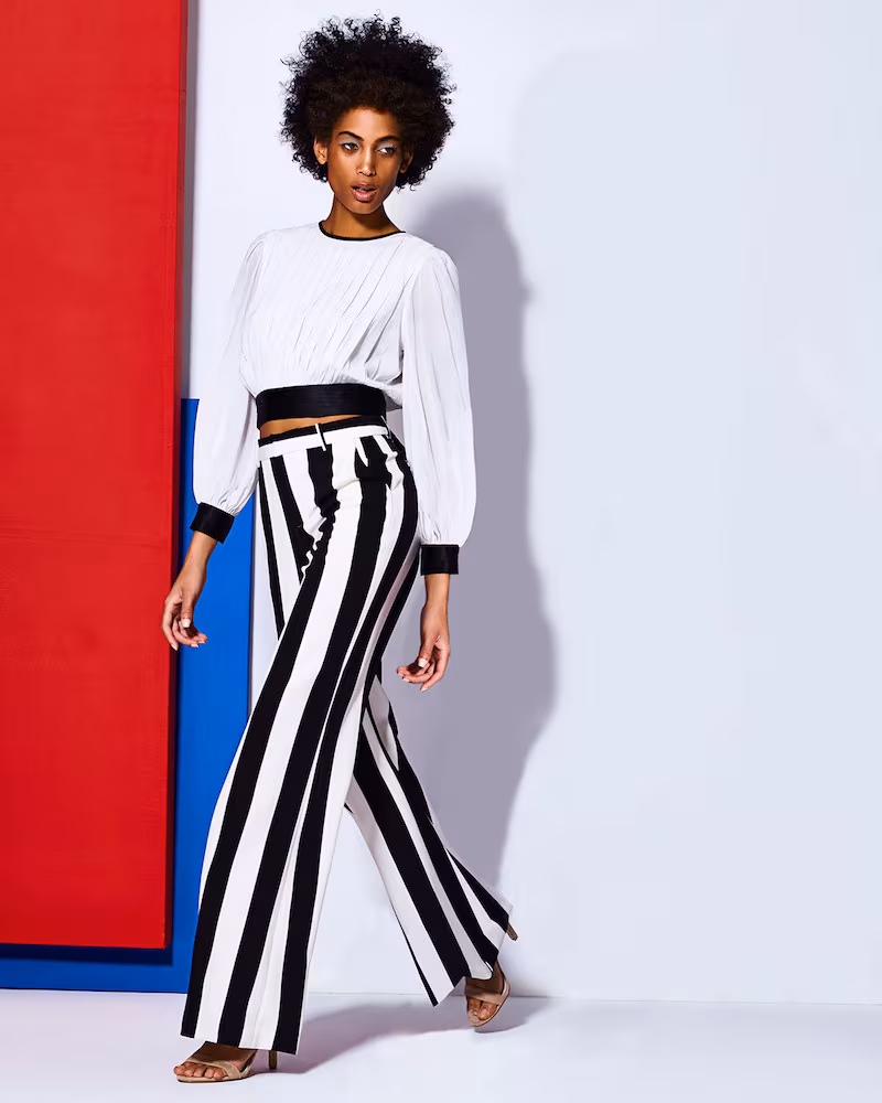 Alice + Olivia Paulette Striped Wide-Leg Pants