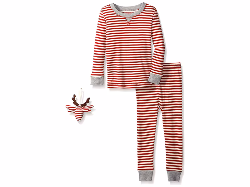Burt's Bees Kids & Baby Unisex Organic 2-Piece Pajama Set with Ornament