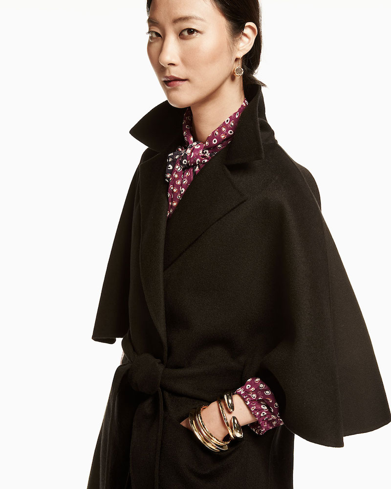 Diane von Furstenberg Oversized Half-Sleeve Wrap Coat