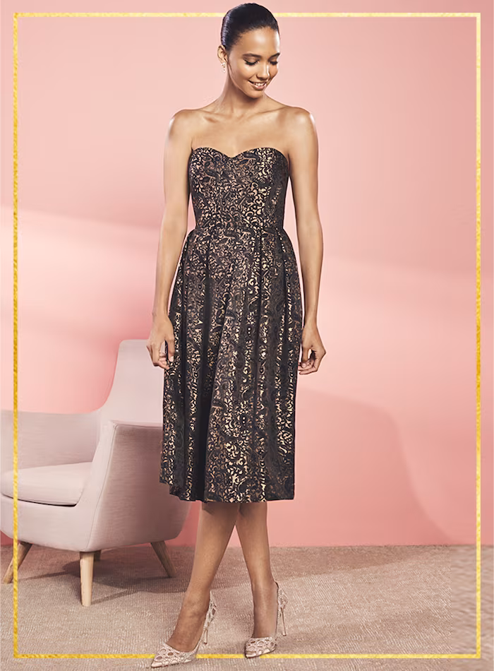 ERIN erin fetherston Mary Strapless Brocade Dress