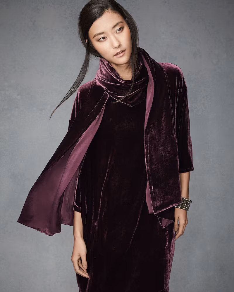 Eileen Fisher Washable Velvet Wrap Scarf