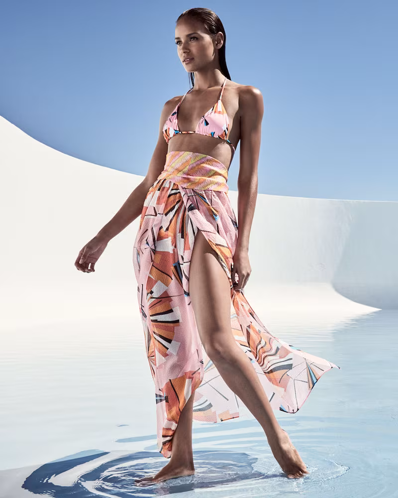 Emilio Pucci Parasol Silk Maxi Coverup Skirt