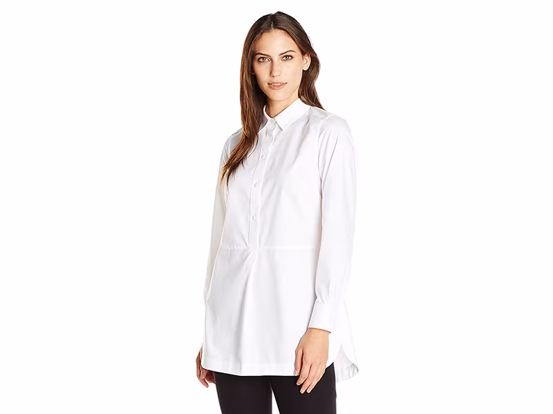 Foxcroft Long-Sleeve Non-Iron Tunic Shirt