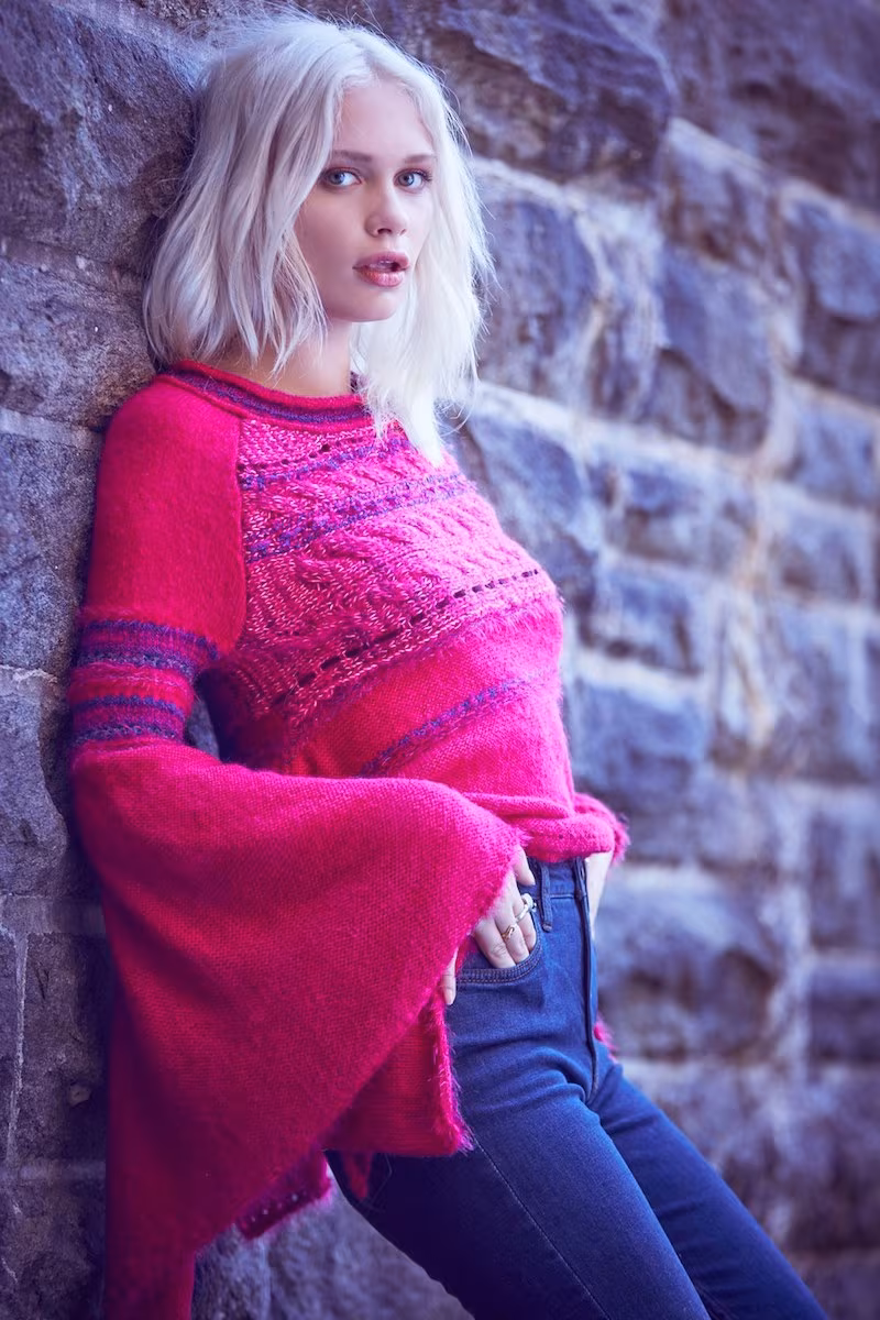 Free People Craft Time Mixed Knit Sweater