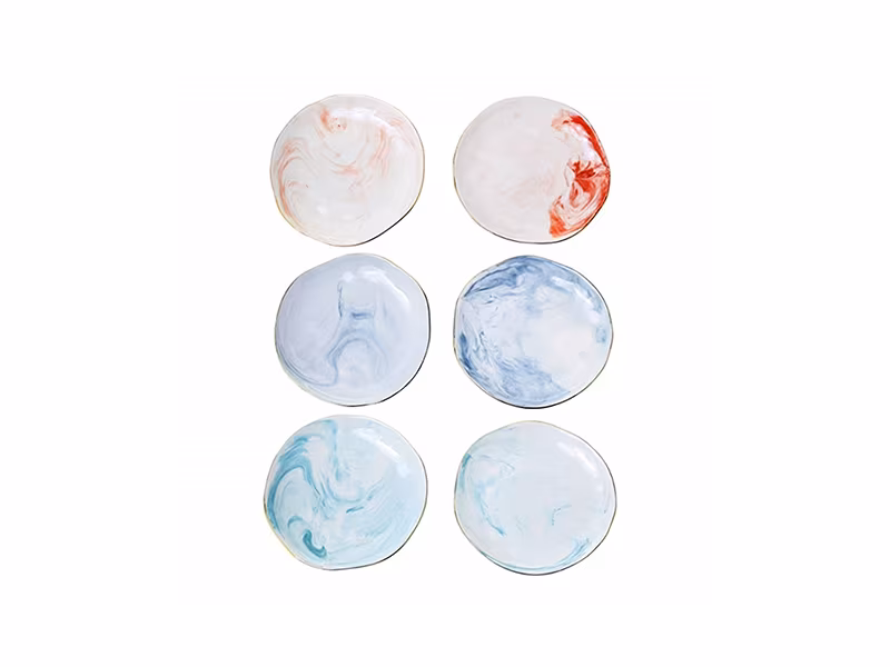 Glitterville Marbled Plates
